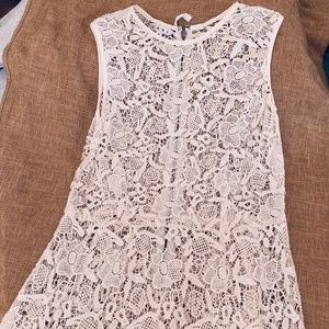 CAbi Ivory Needle Lace Top